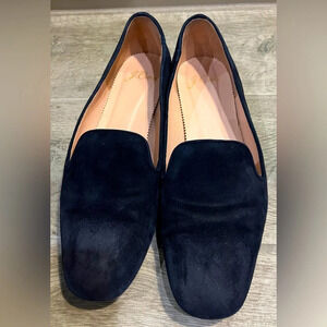 J Crew blue suede slip on shoes. Size 7
